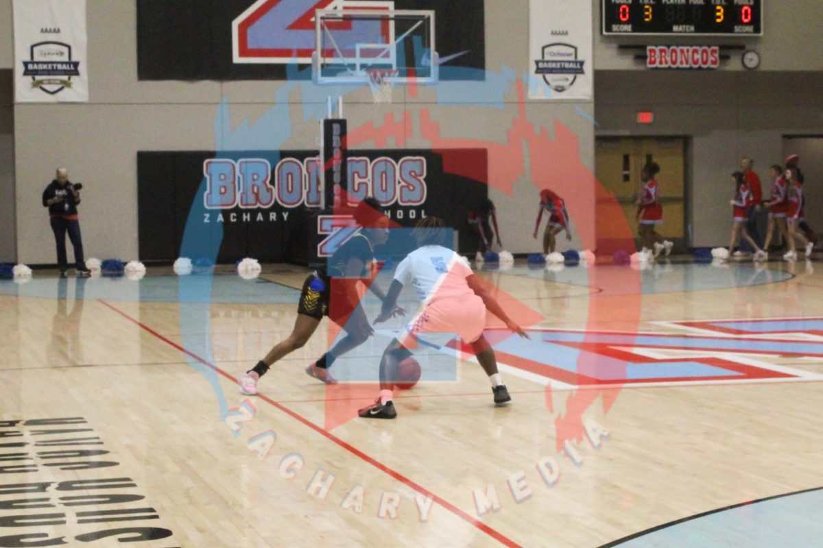 Kaitlyn Blake (12) blocks the opponent from going any further.