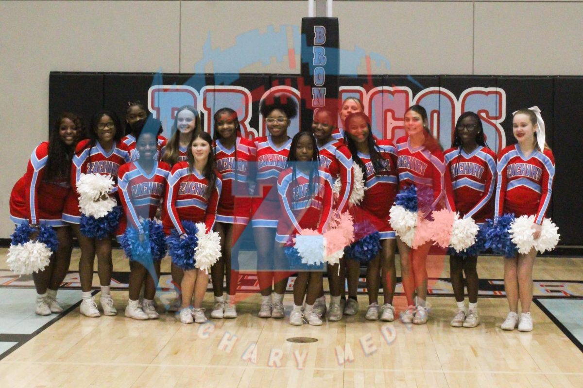 The ZHS JV cheerleaders cheer the girls' basketball team.