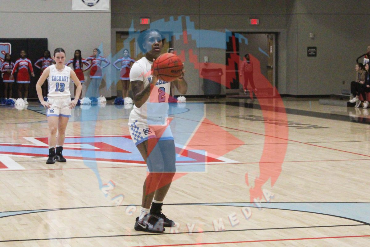 Tiarra McPipe (12) getting ready to shoot a free throw.