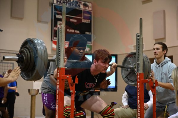 Ross Rushing (12) has a personal record of 420 for squat.