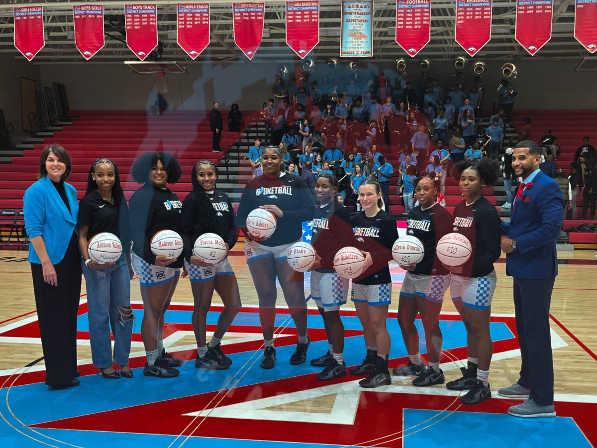 All of the seniors with the coaches 